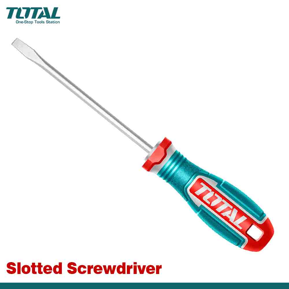 TOTAL Magnetic Slotted Screwdriver - 3 Color Ergonomic Handle