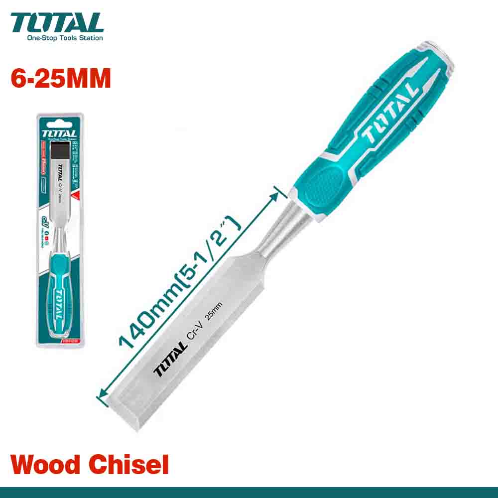 TOTAL Durable CRV Steel Wood Chisels