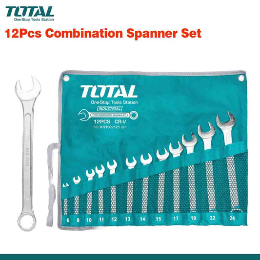 TOTAL 12PCS Combination Spanner Set - Fine Polished & Durable