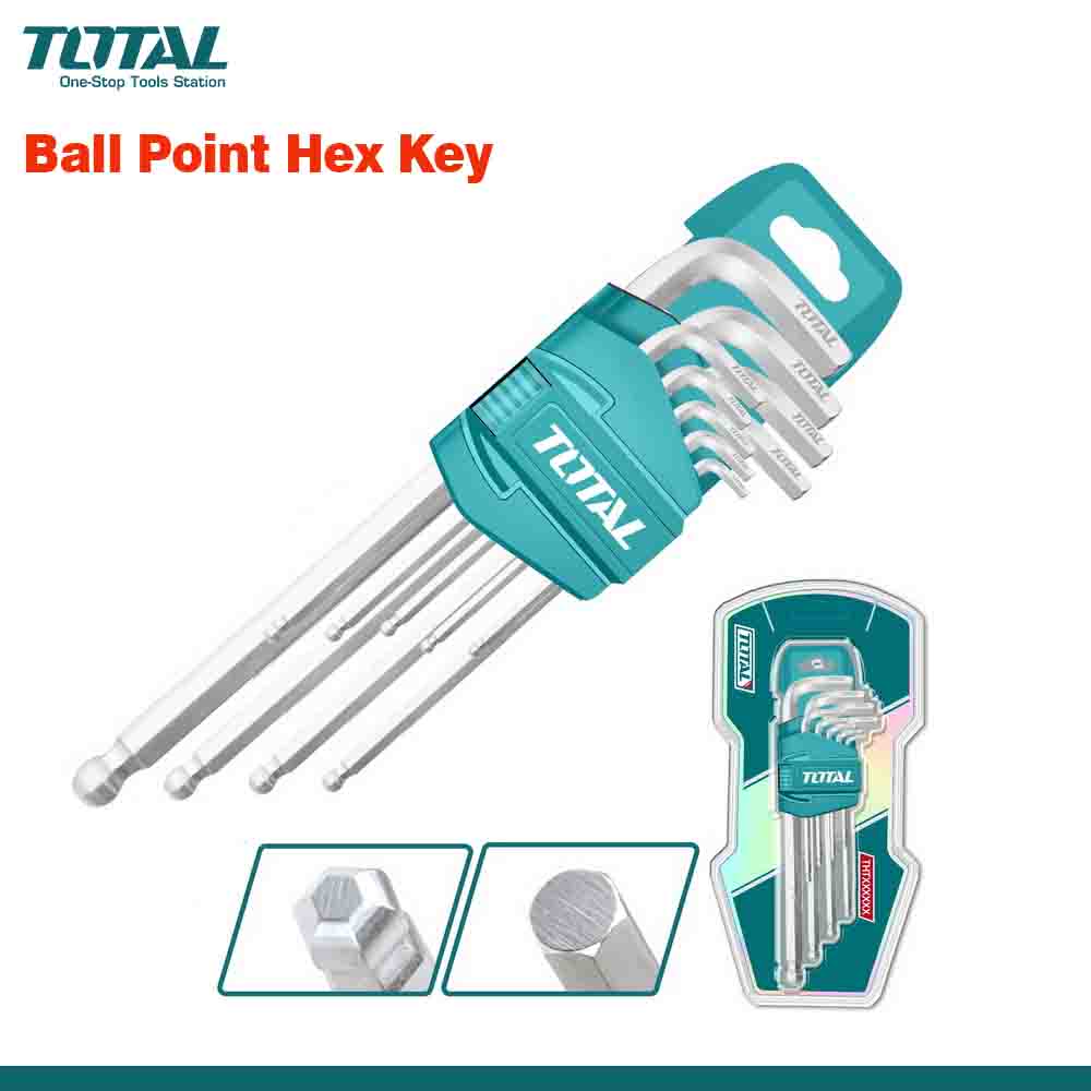 TOTAL 9PCS Ball Point Hex Key Set