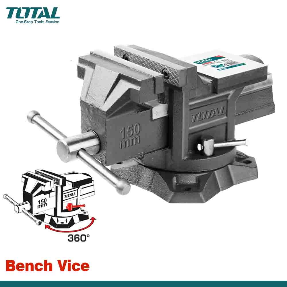 TOTAL Industrial-Grade Bench Vise with Anvil