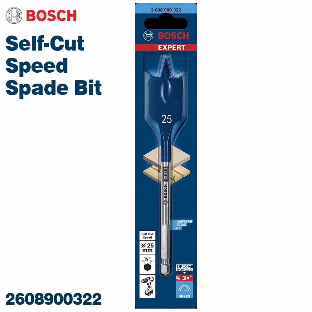 Bosch Expert Wood Spade Drill Bit 25MM Self Cut Speed | 2608900322