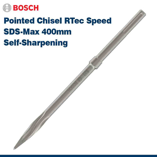 Bosch Pointed Chisel RTec Speed SDS-Max 400mm - Self-Sharpening