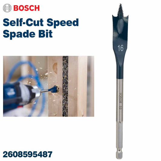 Bosch Self-Cut Speed Spade Bit 16MM for fast wood drilling with hex shank