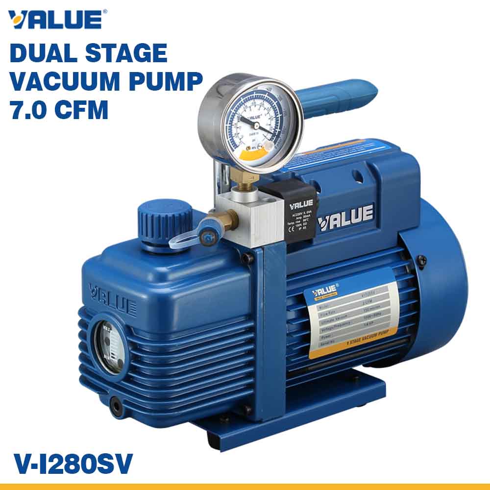 VALUE V-i280SV Vacuum Pump 7 CFM Dual Stage 230V HVAC Pump