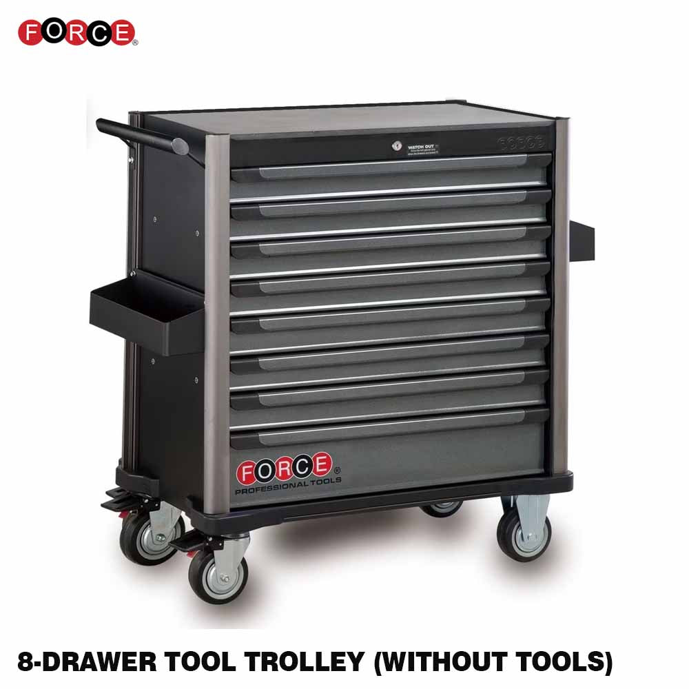 FORCE 8-Drawer Tool Chest (No Tools) | Durable Steel Trolley for Mechanics