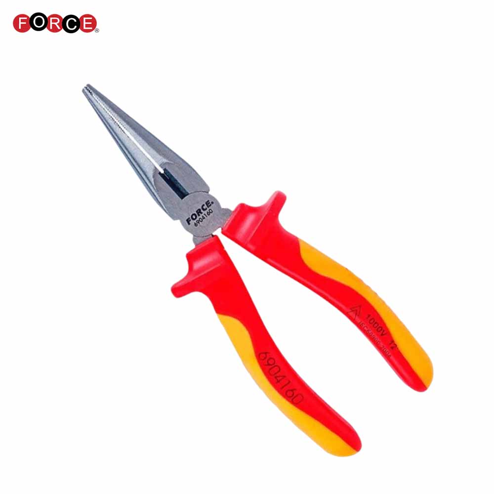 Force 1000V Insulated Long Nose Plier 6 Inch