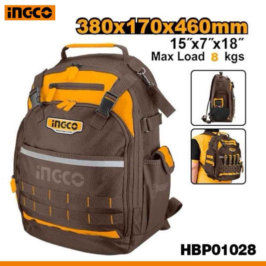 INGCO HBP01028 Tool Storage Backpack with Rigid Frame Pakistan