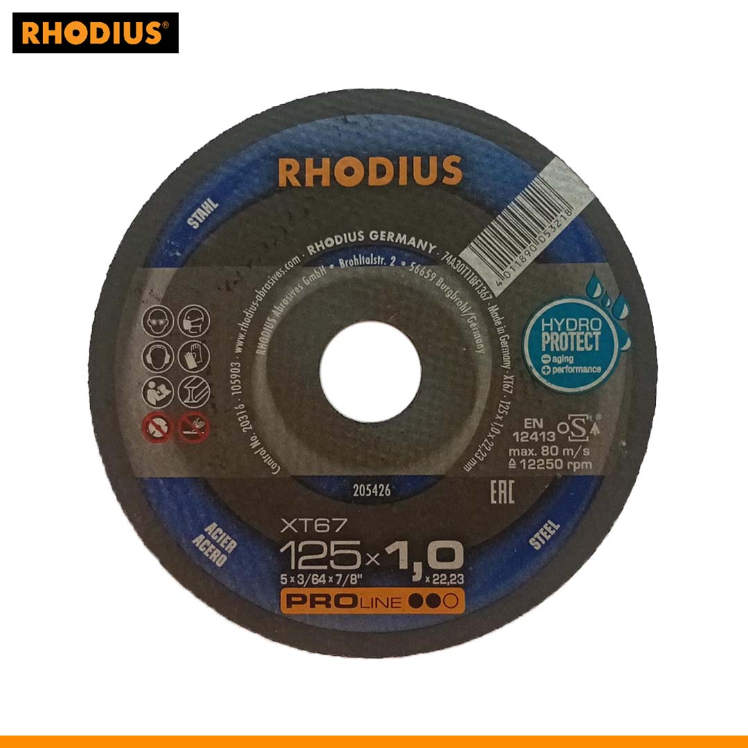 Rhodius INOX 125 x 1.0 x 22mm thin cutting disc for fast, clean cutting of stainless steel