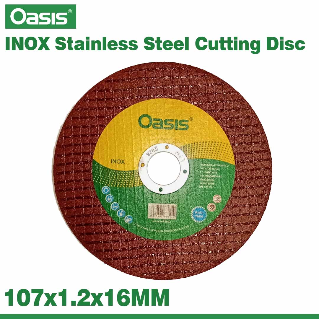 Oasis Ultra Thin 4 Inch INOX Cutting Wheel 107x1.2x16mm for Steel & Stainless Steel
