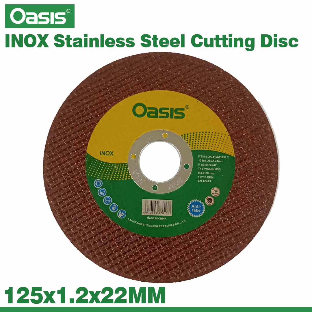 Oasis Industrial INOX Cutting Disc 125x1.2x22.23mm for Fast & Clean Metal Cutting