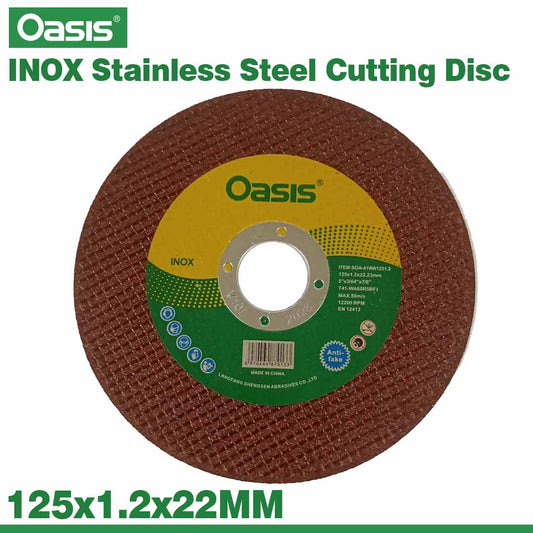 Oasis Industrial INOX Cutting Disc 125x1.2x22.23mm for Fast & Clean Metal Cutting