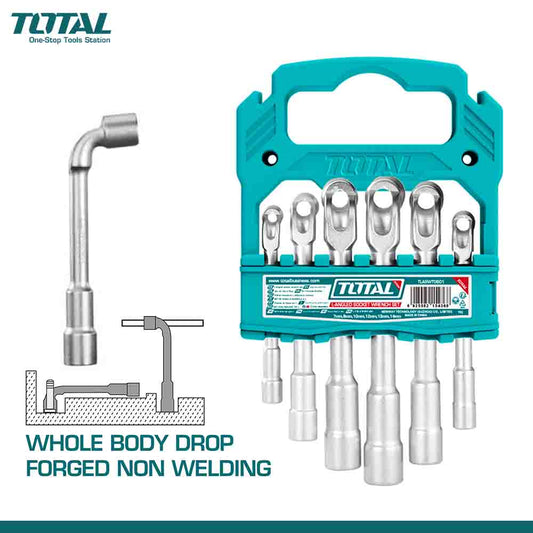 TOTAL L-Angled Socket Wrench Set – 6PCS High-Quality CR-V Steel