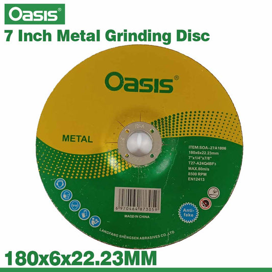 Oasis Heavy Duty 7 Inch Abrasive Grinding Disc for Fabrication & Metalworking