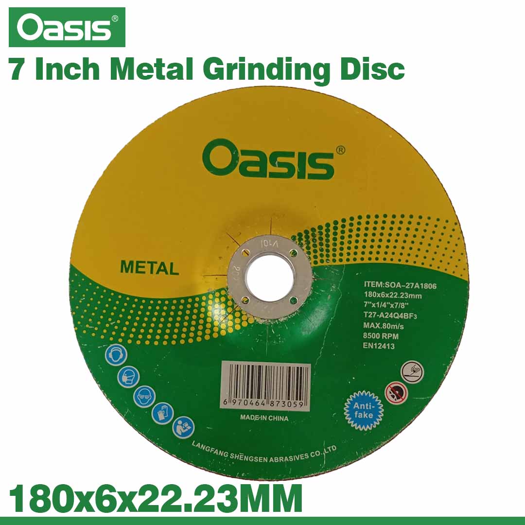 7 Inch Metal Grinding Disc 180x6x22.23MM - Grinding Wheel for Steel & Metal