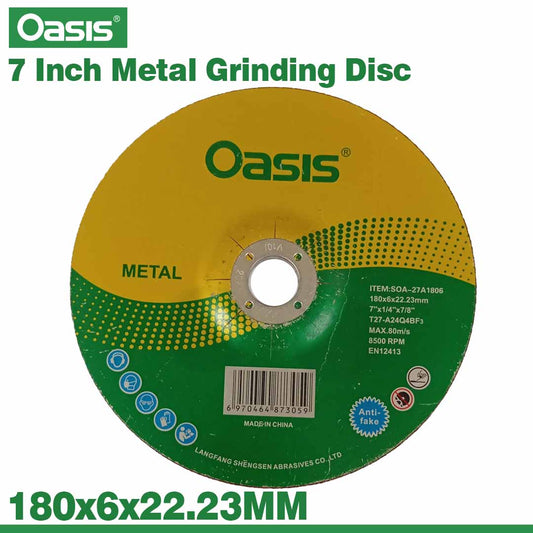 7 Inch Metal Grinding Disc 180x6x22.23MM - Grinding Wheel for Steel & Metal