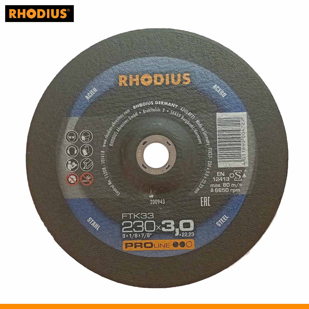 Rhodius 9 Inch Abrasive Metal Cutting Disc 230mm for Steel, Iron & Metal