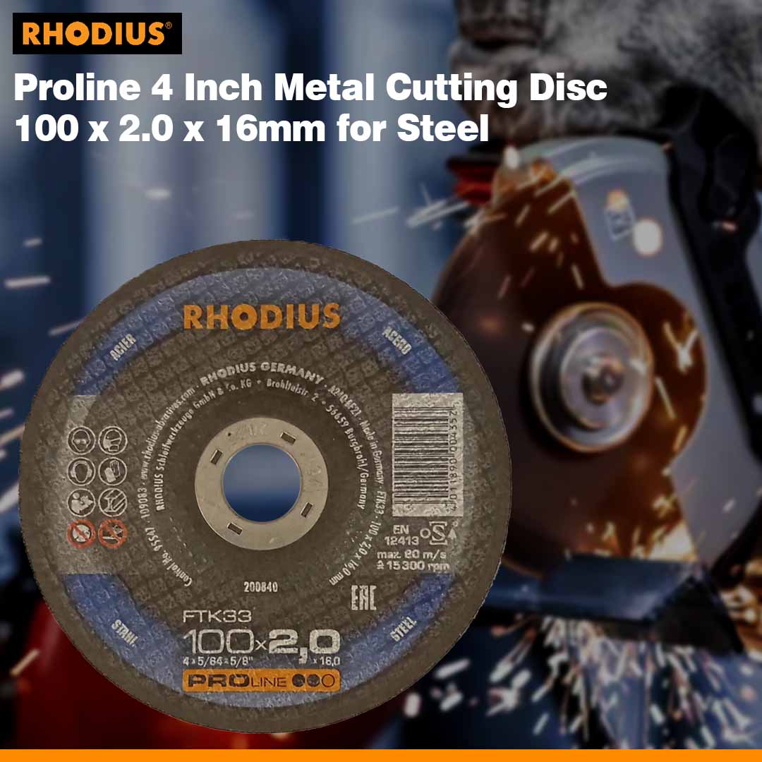 Original Rhodius FTK33 Metal Cutting Wheel 100 x 2.0 x 16mm Made in Germany