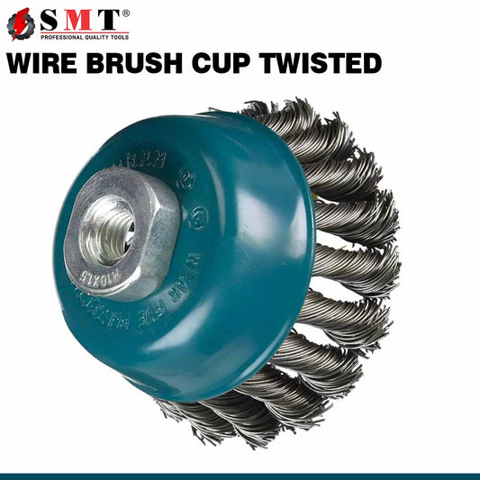 Twisted Wire Cup Brush - Heavy Duty Rust Removal Brush