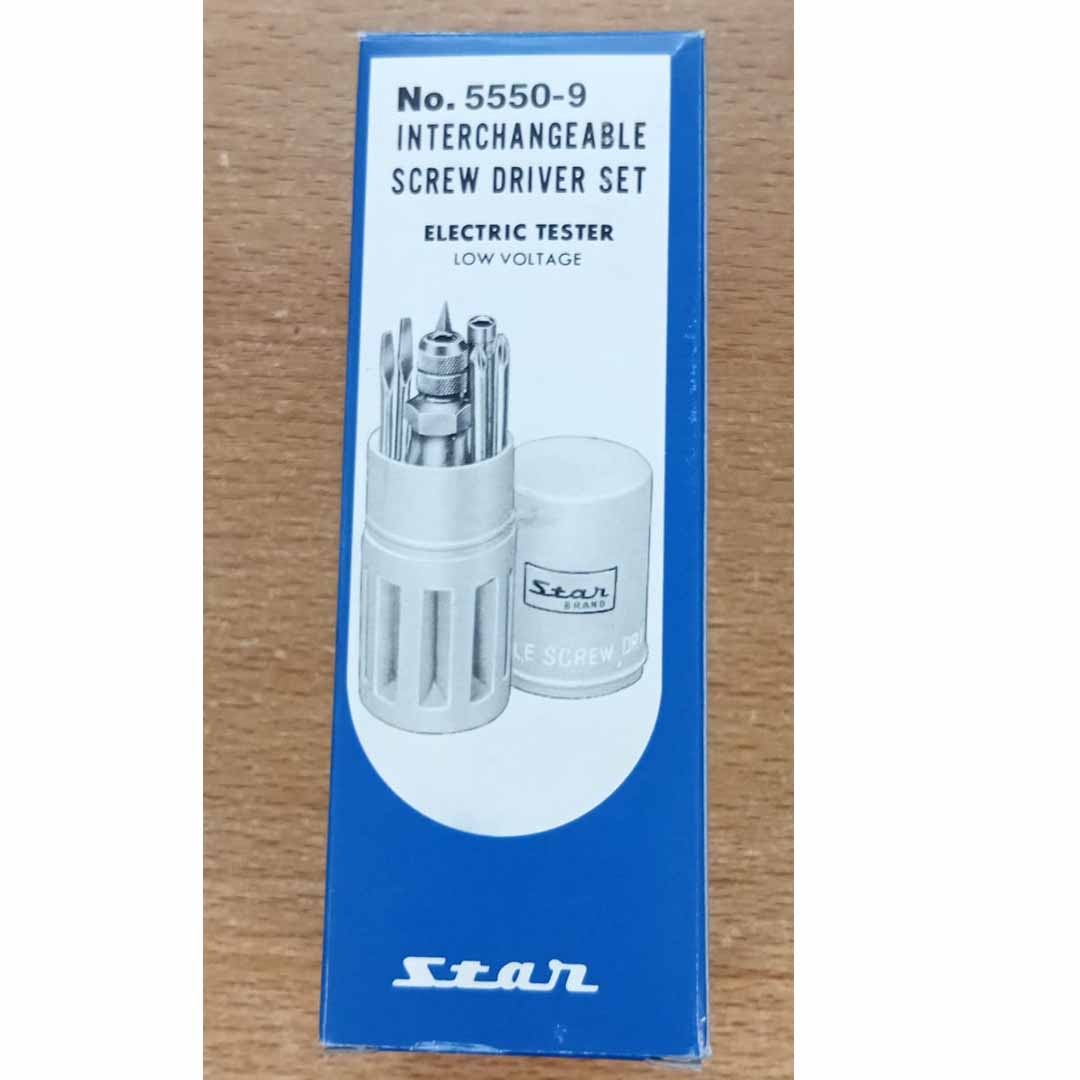 Star Japan No. 5550-9 Interchangeable Screwdriver Set with Electric Tester
