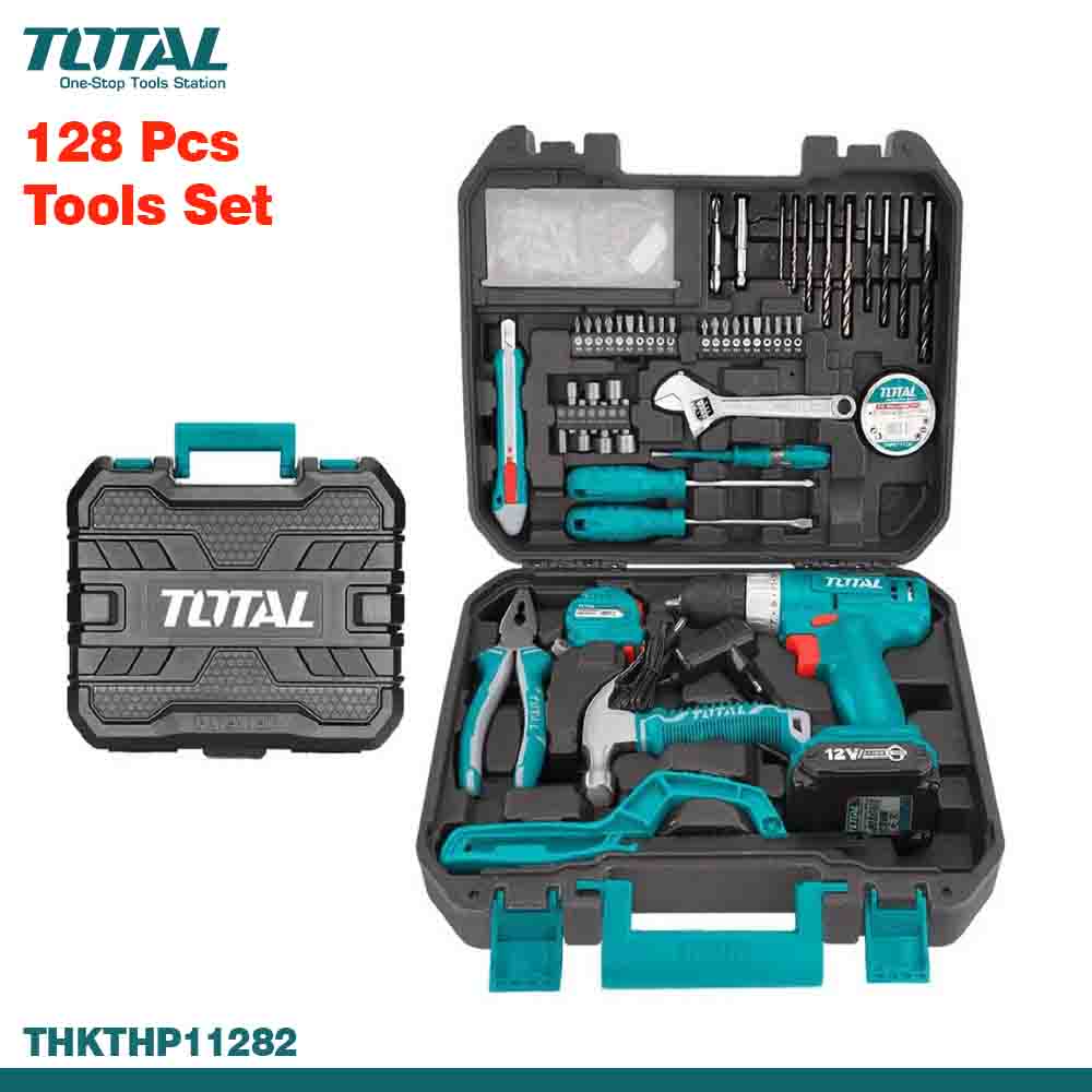 TOTAL Multi-Purpose 128Pcs Hand & Power Tool Kit