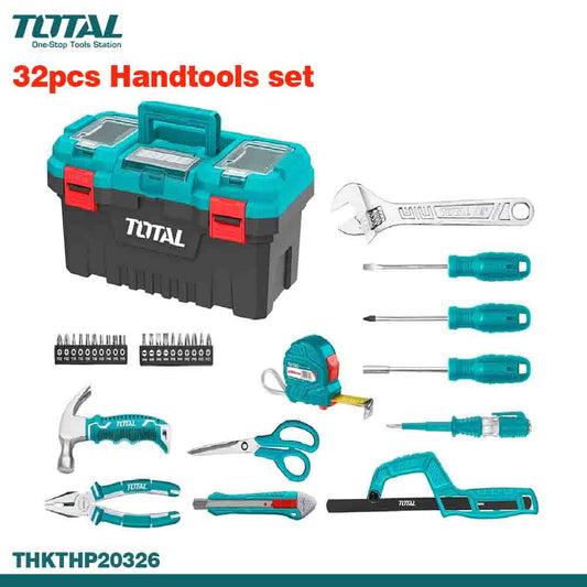 TOTAL 32PCS Complete Hand Tools Set