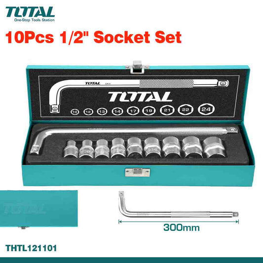 TOTAL 10PCS 1/2" L-Handle Socket Set