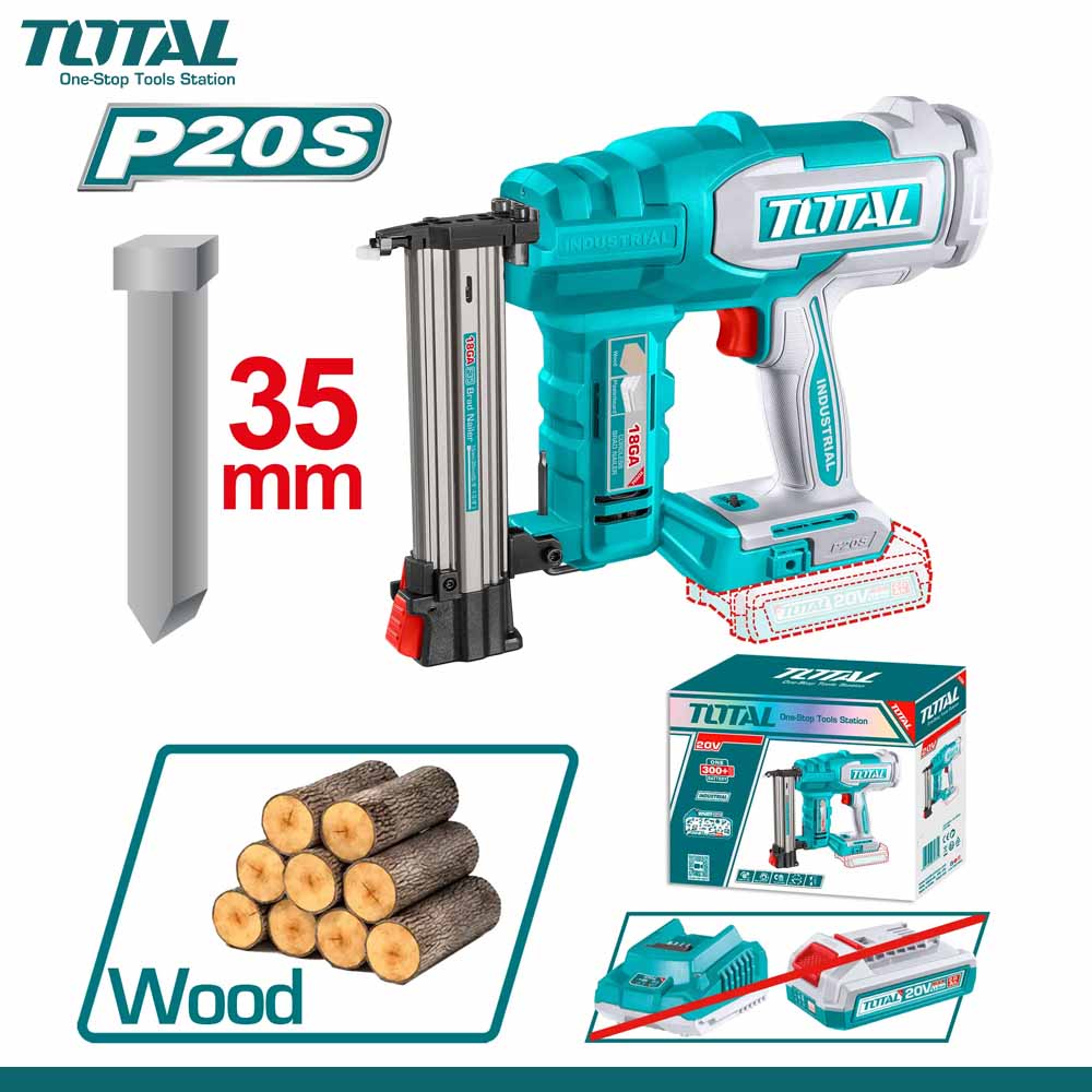 TOTAL Cordless Nail Gun 20V for Furniture & Woodworking Projects