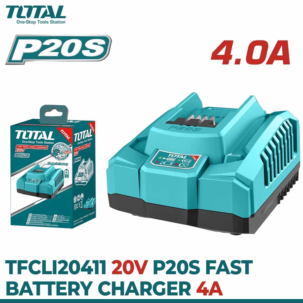 TOTAL TFCLI20411 P20S 20V 4A Fast Battery Charger