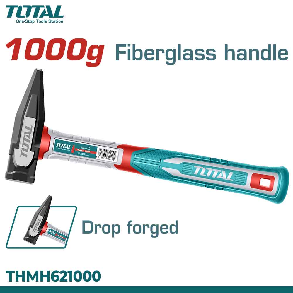 TOTAL Professional Machinist Hammer 1000g Carbon Steel