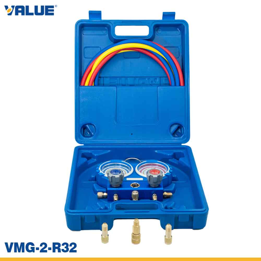 VALUE VMG-2-R32 Manifold Gauge Set – Professional HVAC Diagnostic Tool