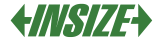 Logo of the brand 'INSIZE' with a green arrow on a white background