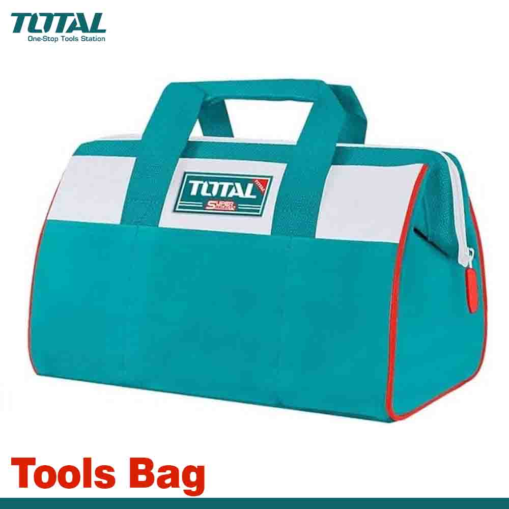 TOTAL Tools Bag with Rigid Frame & Extra Pockets